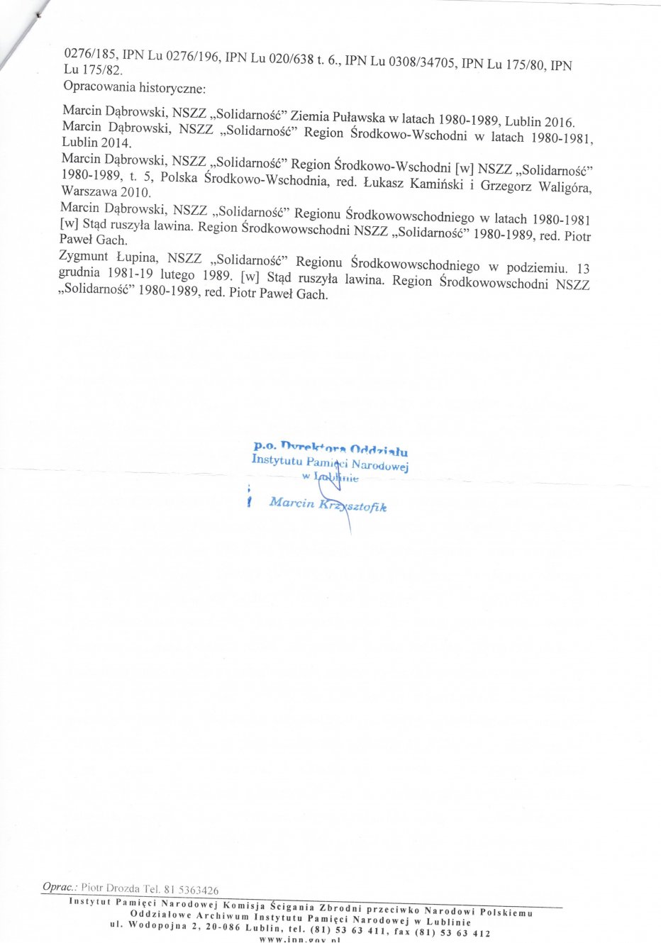 Zofia Wiśniewska-o działalności opozycyjnej i doznanych represjach.c.d.