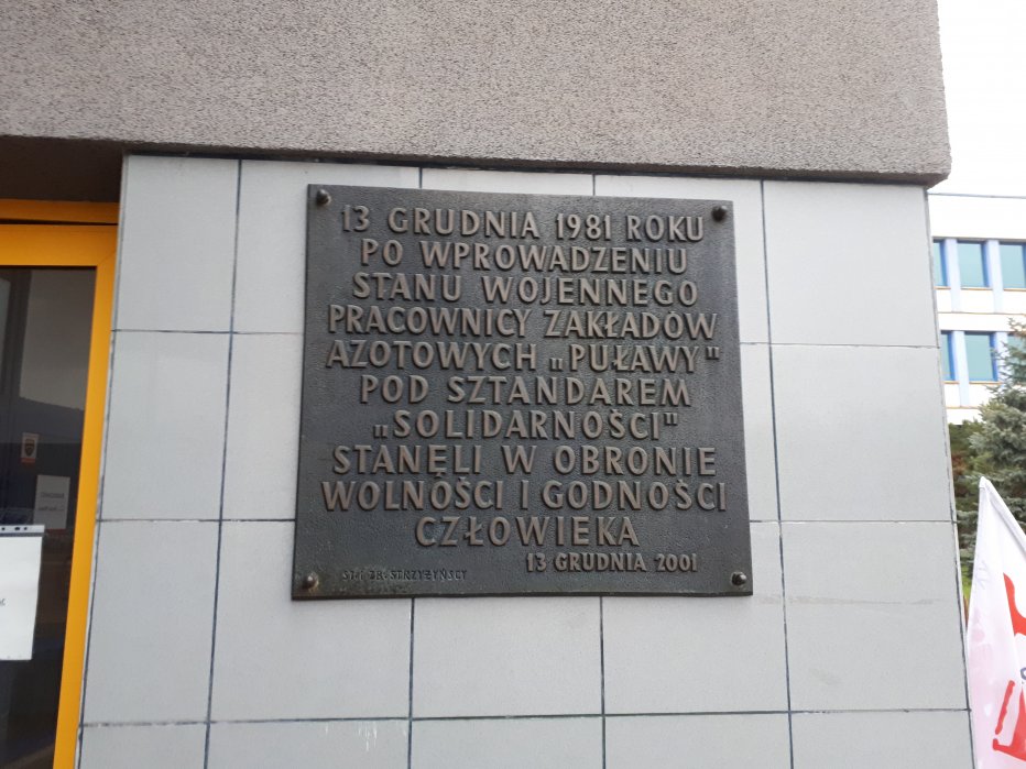 39. rocznica wprowadzenia stanu wojennego-Puławy, dn. 13.12.2020 r.